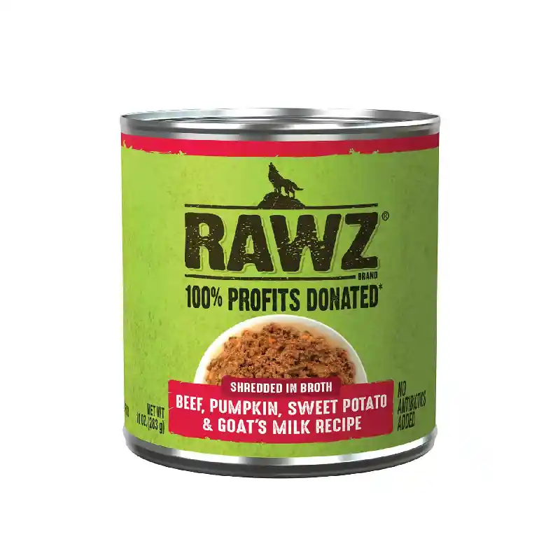 Rawz Dog Can Shredded Beef Pumpkin Goats Milk 12/10oz